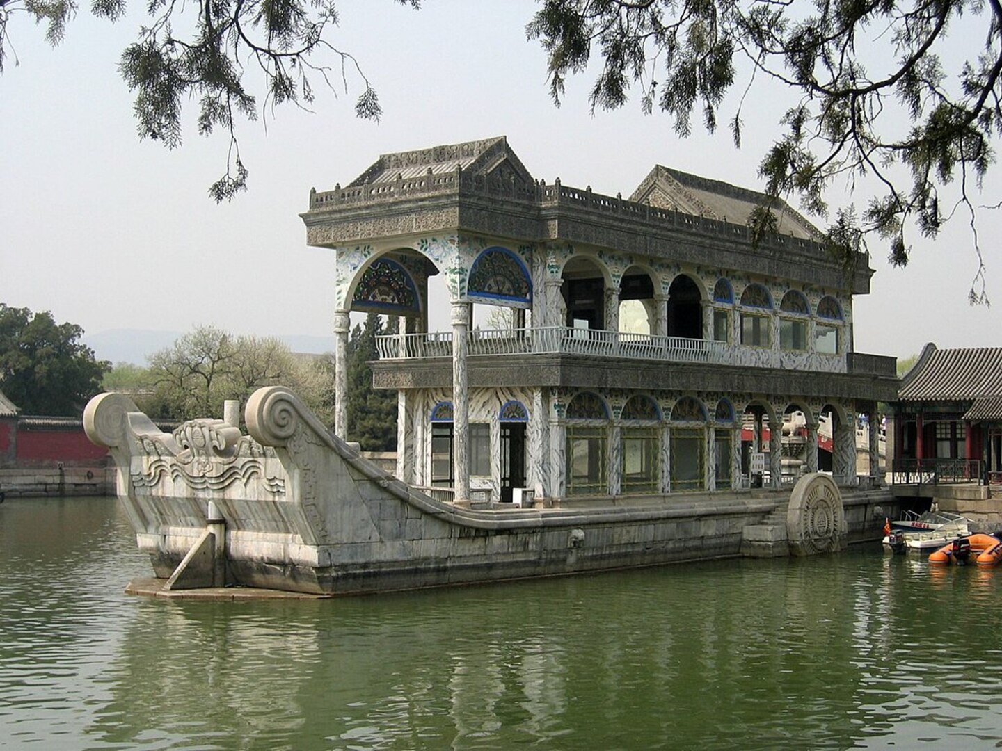 The famous Marble Boat pavilion on Kunming Lake